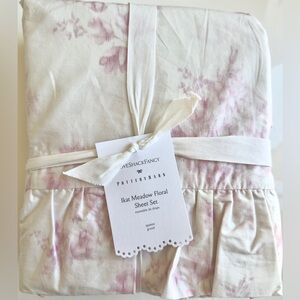 LoveShackFancy Ikat Meadow 100% Organic Cotton Queen Sheet Set, NWT, Retail $199